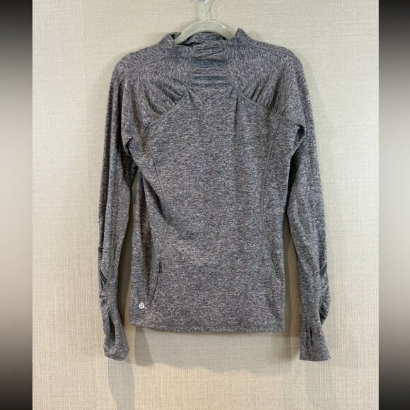 Lululemon Warm It Up Long Sleeve Training Running TopHeathered Black - Picture 6 of 14